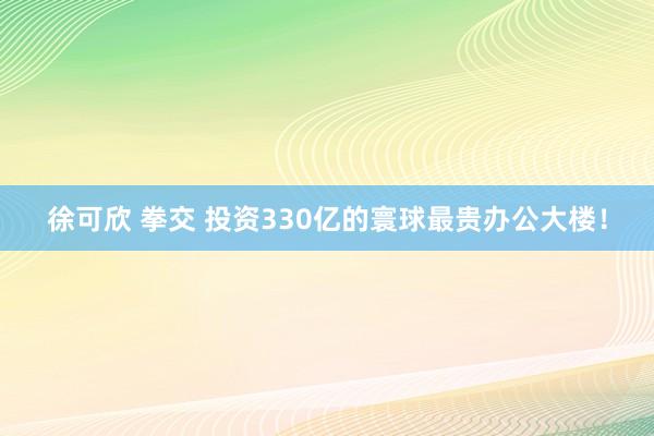 徐可欣 拳交 投资330亿的寰球最贵办公大楼！
